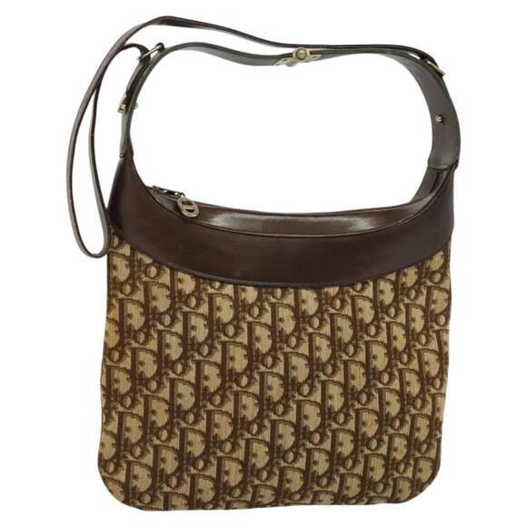DIOR Trotter Canvas Shoulder Bag Brown - Picture 1 of 12
